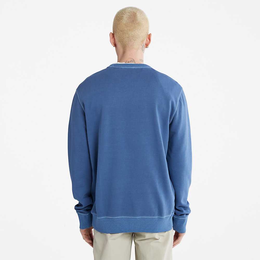 Dark Blue Men's Timberland Crewneck Sweatshirt | Israel-5378609