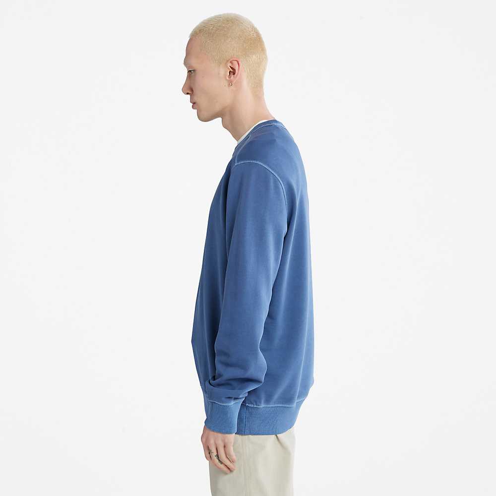 Dark Blue Men's Timberland Crewneck Sweatshirt | Israel-5378609