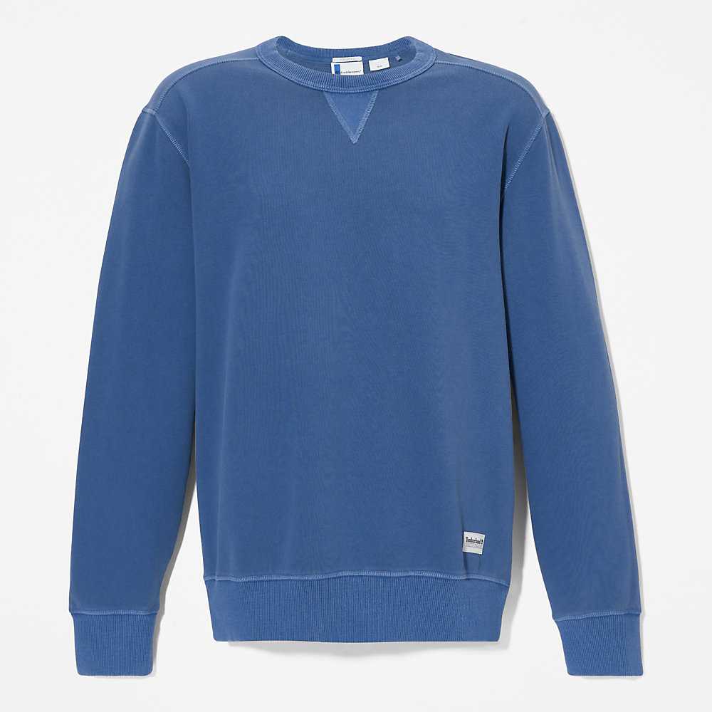 Dark Blue Men's Timberland Crewneck Sweatshirt | Israel-5378609