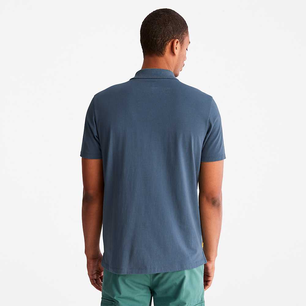 Dark Blue Men's Timberland Earthkeepers Polo Shirts | Israel-2704198