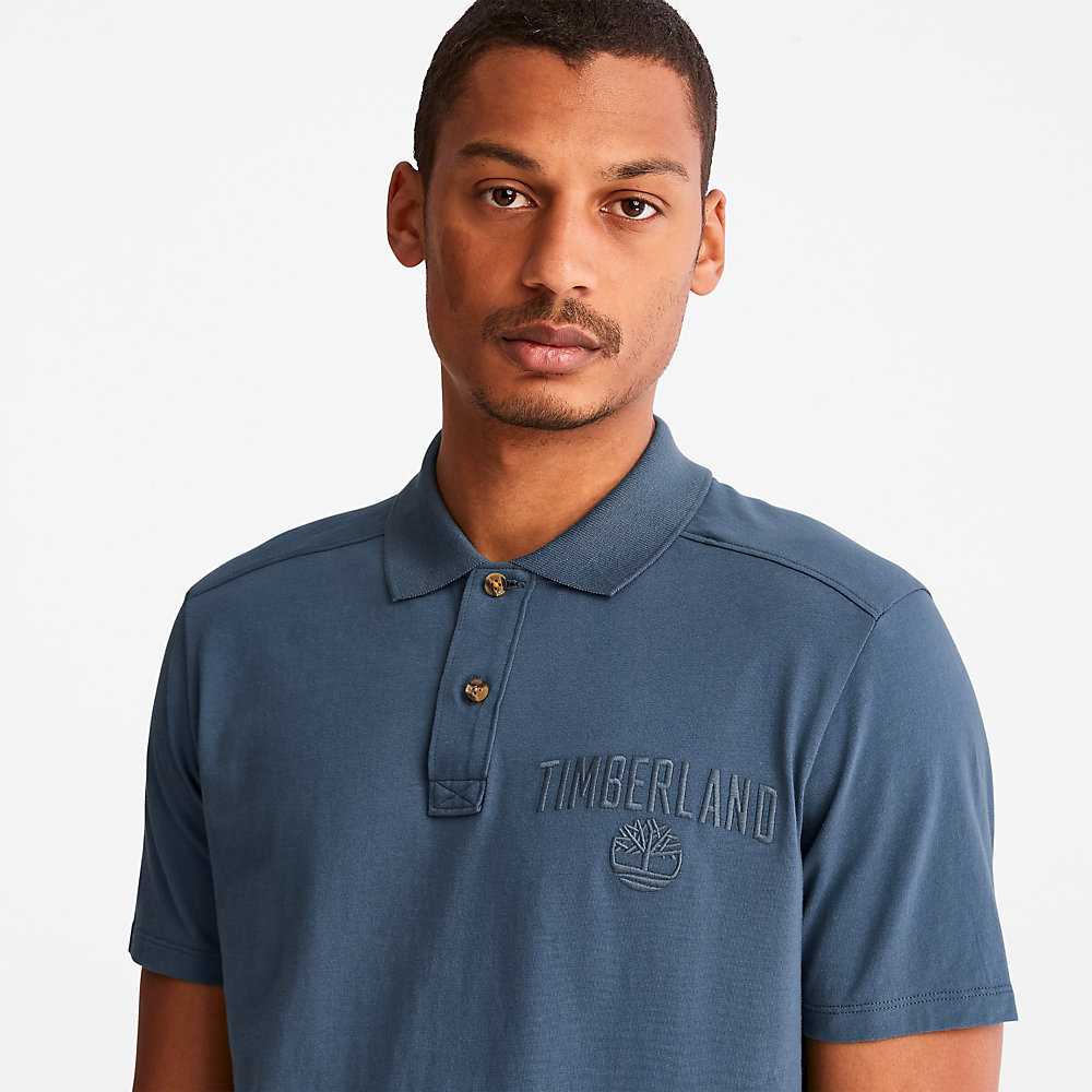 Dark Blue Men's Timberland Earthkeepers Polo Shirts | Israel-2704198