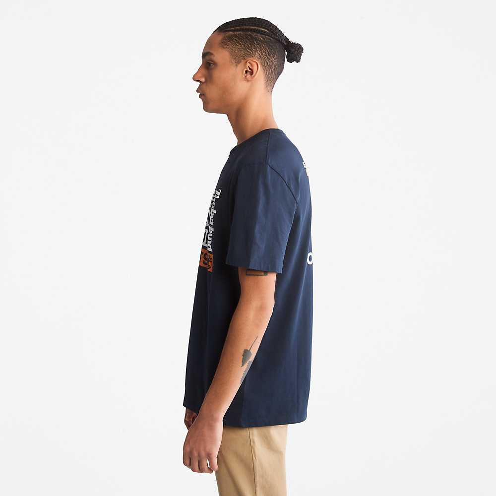 Dark Blue Men's Timberland Earthkeepers T Shirts | Israel-8492307