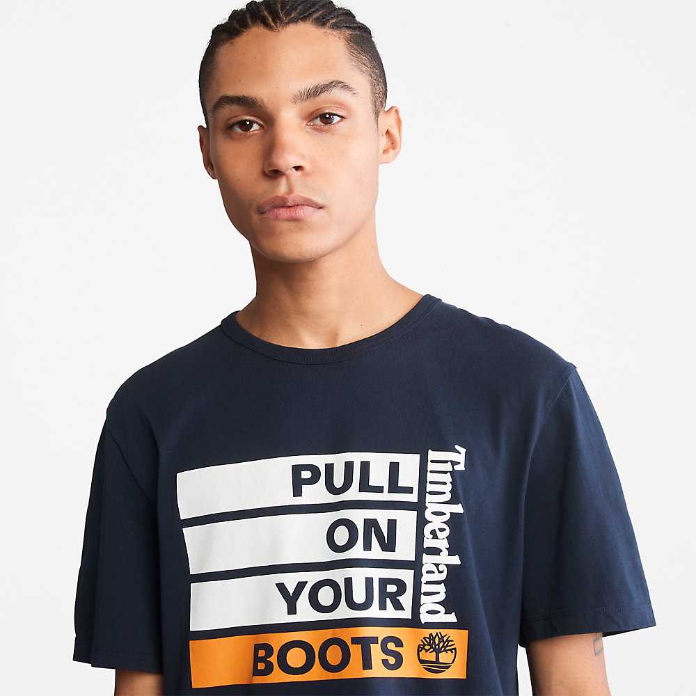 Dark Blue Men's Timberland Earthkeepers T Shirts | Israel-8492307