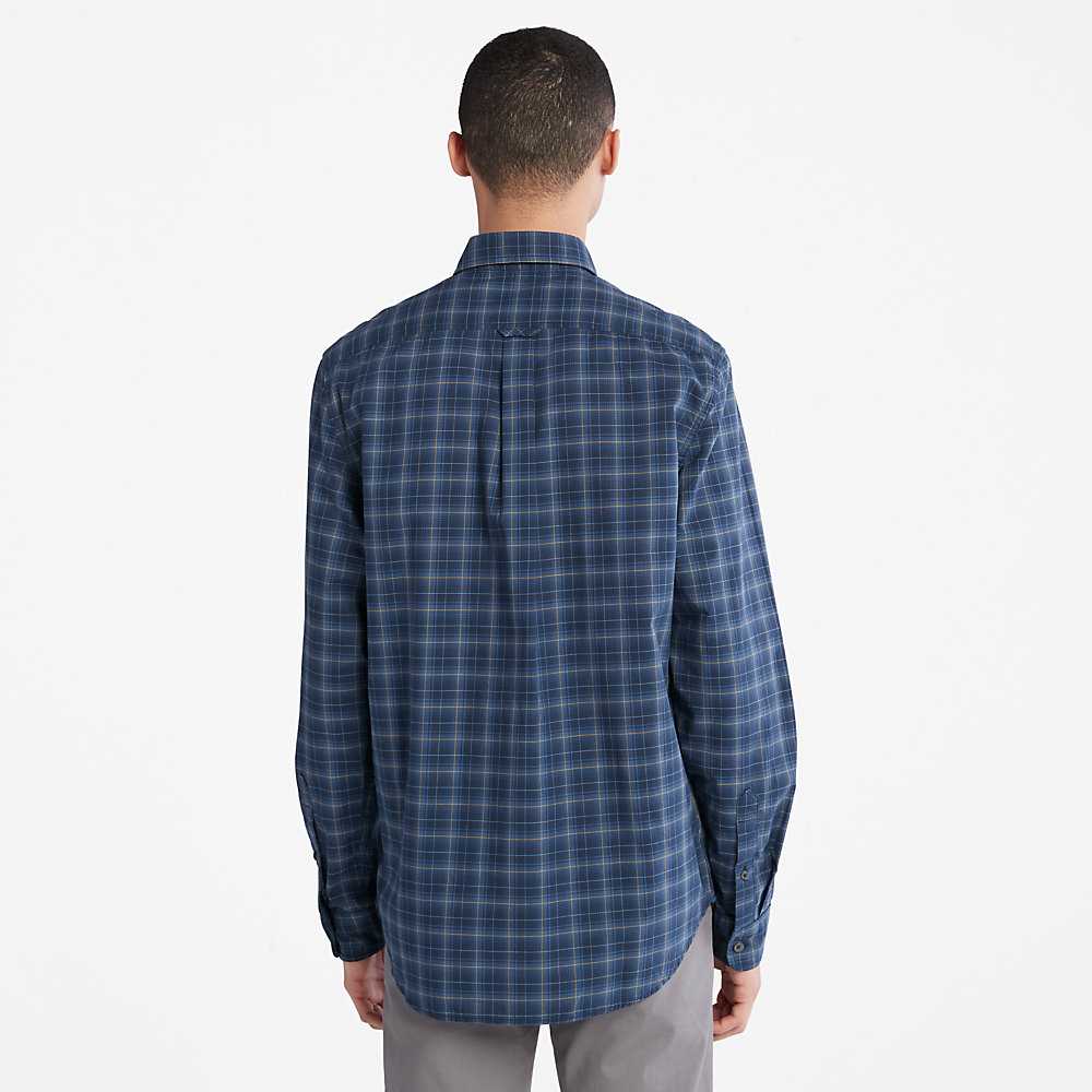 Dark Blue Men's Timberland Eastham Check Shirt | Israel-0216785