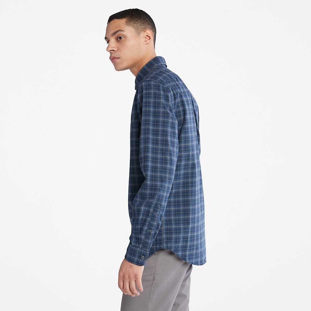 Dark Blue Men's Timberland Eastham Check Shirt | Israel-0216785