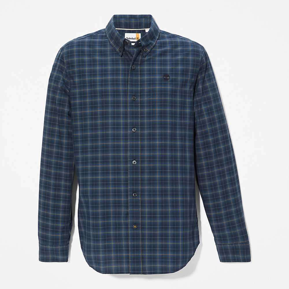 Dark Blue Men's Timberland Eastham Check Shirt | Israel-0216785