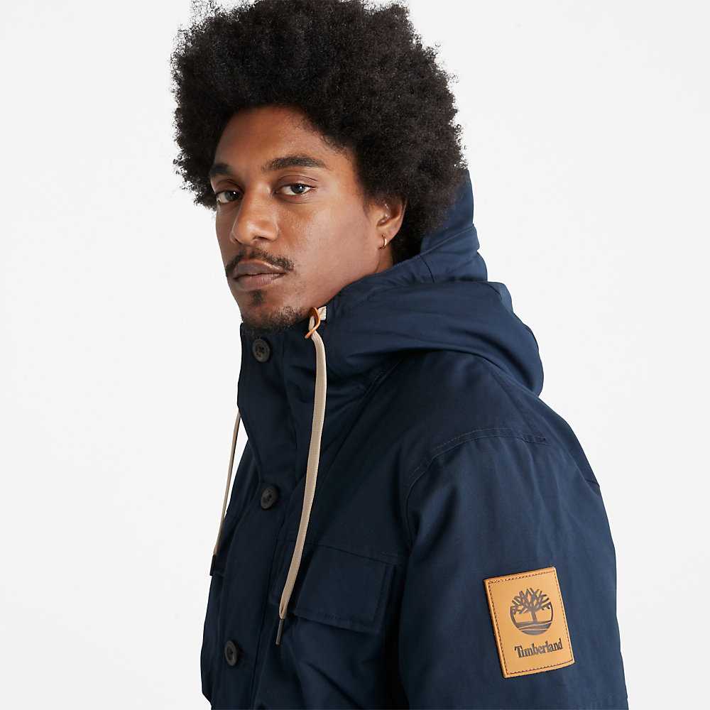 Dark Blue Men's Timberland Expedition Parka Jackets | Israel-5736021