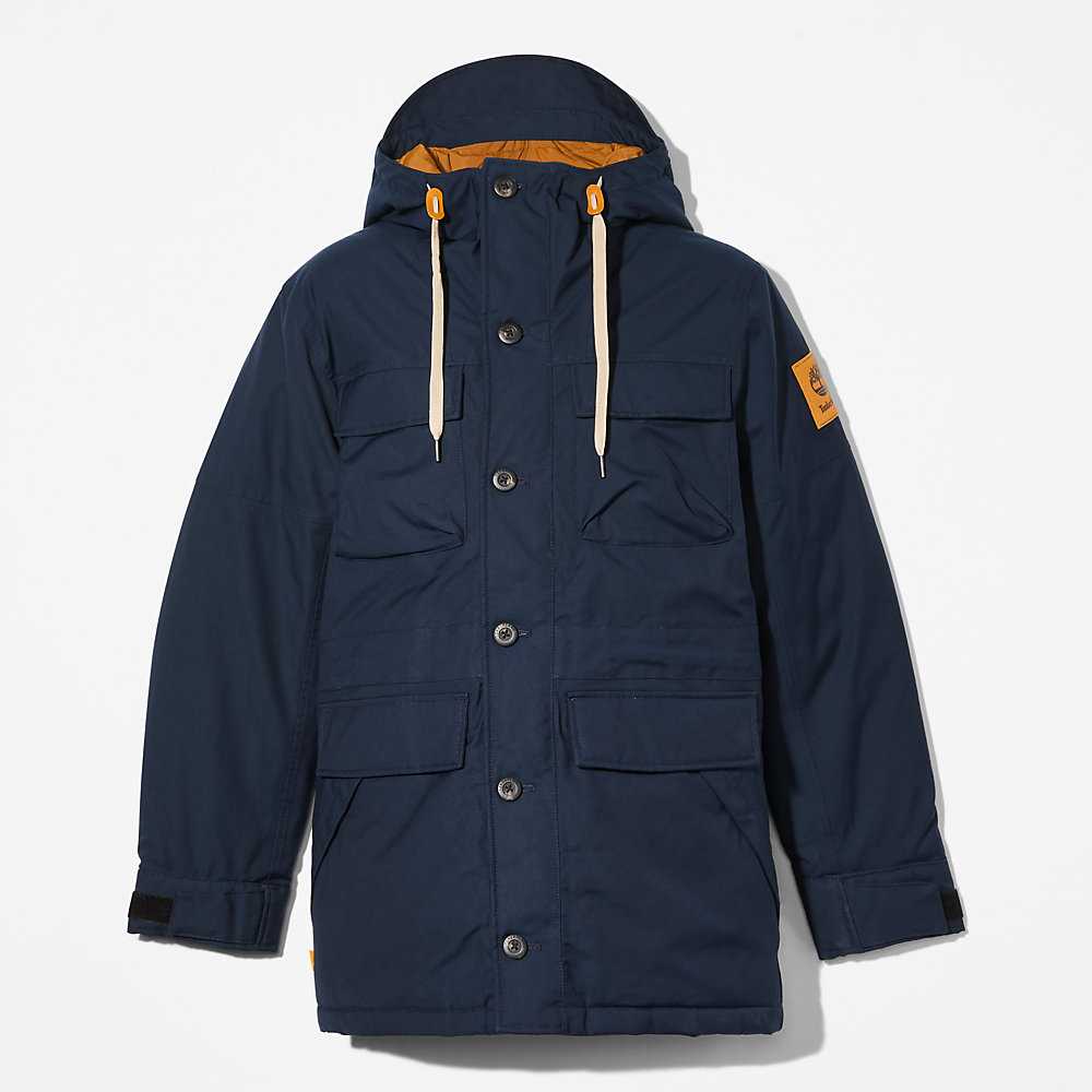 Dark Blue Men's Timberland Expedition Parka Jackets | Israel-5736021