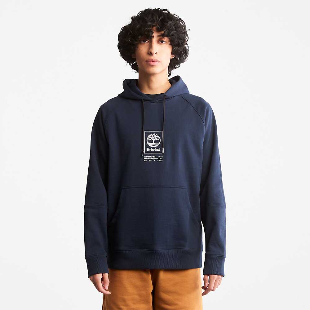 Dark Blue Men's Timberland Heavyweight Hoodie | Israel-1720548