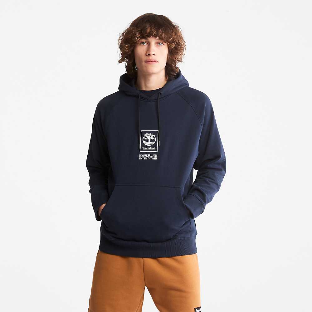 Dark Blue Men's Timberland Heavyweight Hoodie | Israel-1720548