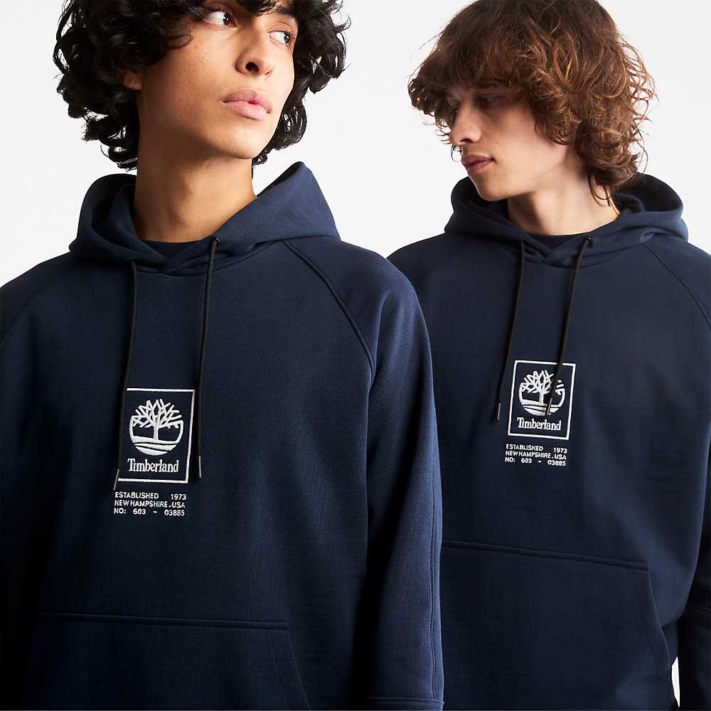 Dark Blue Men's Timberland Heavyweight Hoodie | Israel-1720548