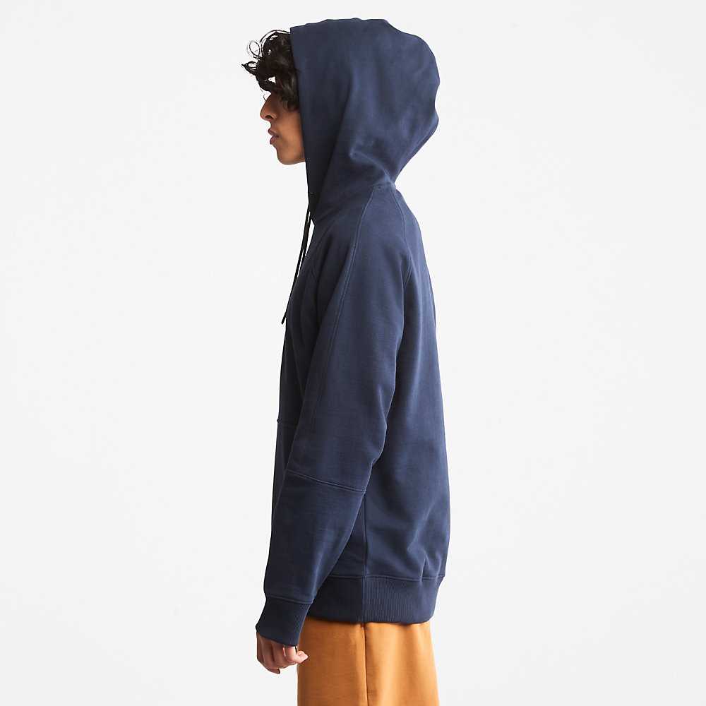 Dark Blue Men's Timberland Heavyweight Hoodie | Israel-1720548