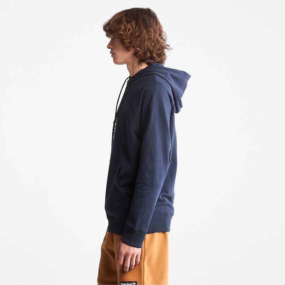 Dark Blue Men's Timberland Heavyweight Hoodie | Israel-1720548