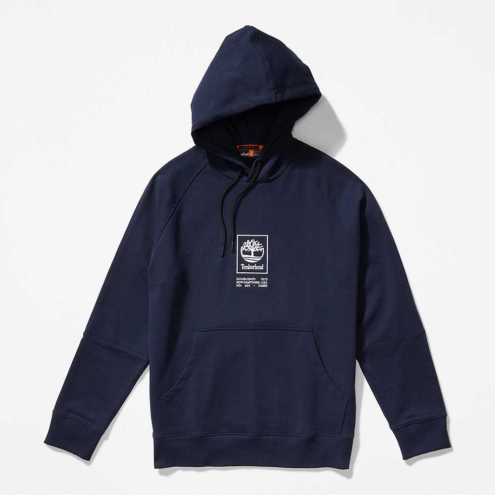 Dark Blue Men's Timberland Heavyweight Hoodie | Israel-1720548