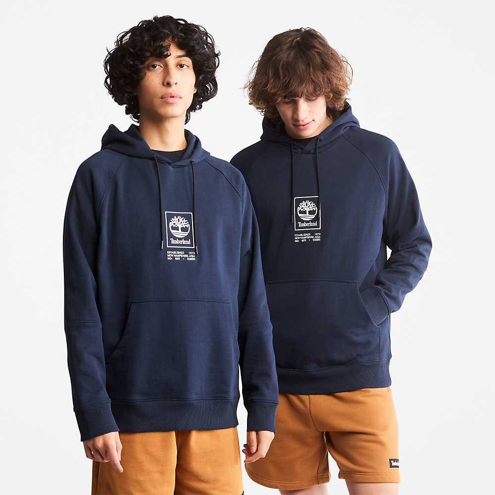 Dark Blue Men\'s Timberland Heavyweight Hoodie | Israel-1720548