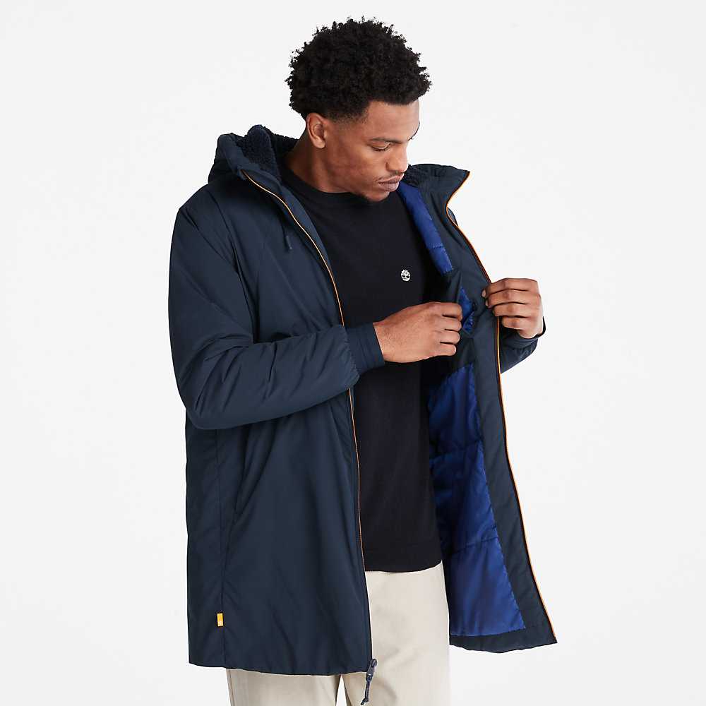 Dark Blue Men's Timberland Insulated Parka Jackets | Israel-8239045