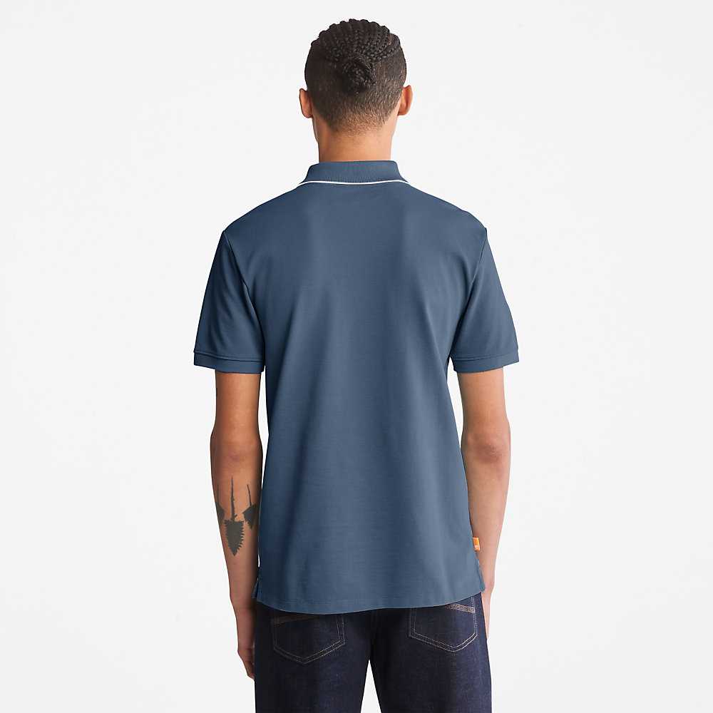 Dark Blue Men's Timberland Millers River Polo Shirts | Israel-0316587