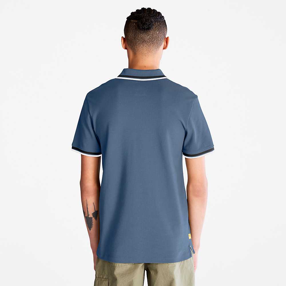 Dark Blue Men's Timberland Millers River Polo Shirts | Israel-0731568