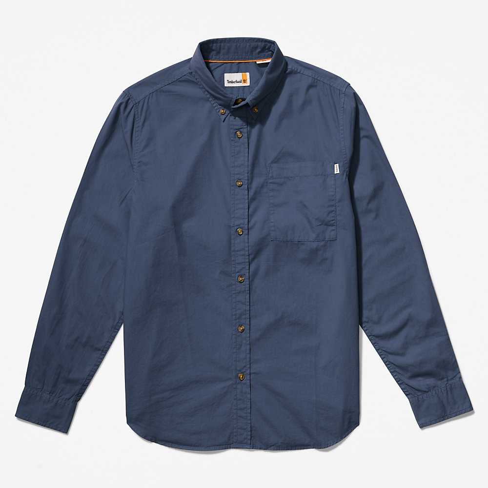 Dark Blue Men's Timberland Outdoor Heritage Shirts | Israel-1294765