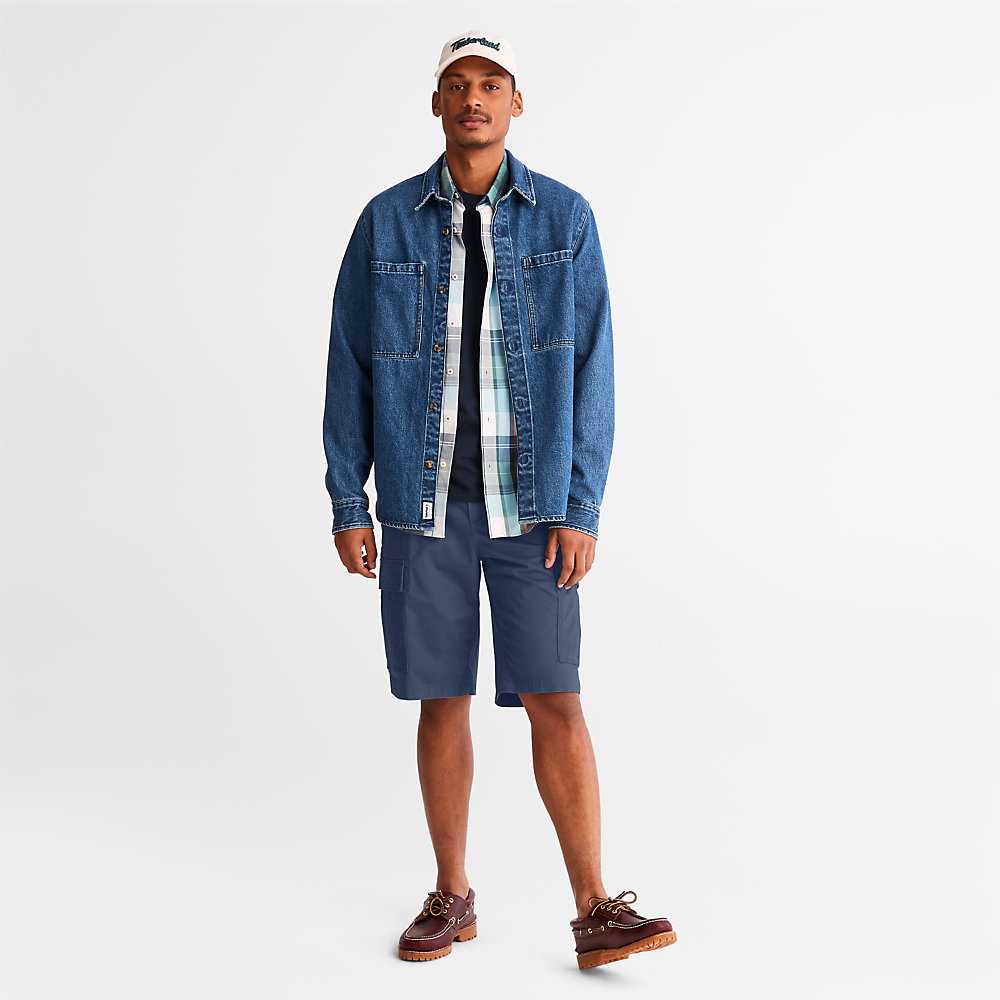 Dark Blue Men's Timberland Outdoor Heritage Cargo Shorts | Israel-3062574