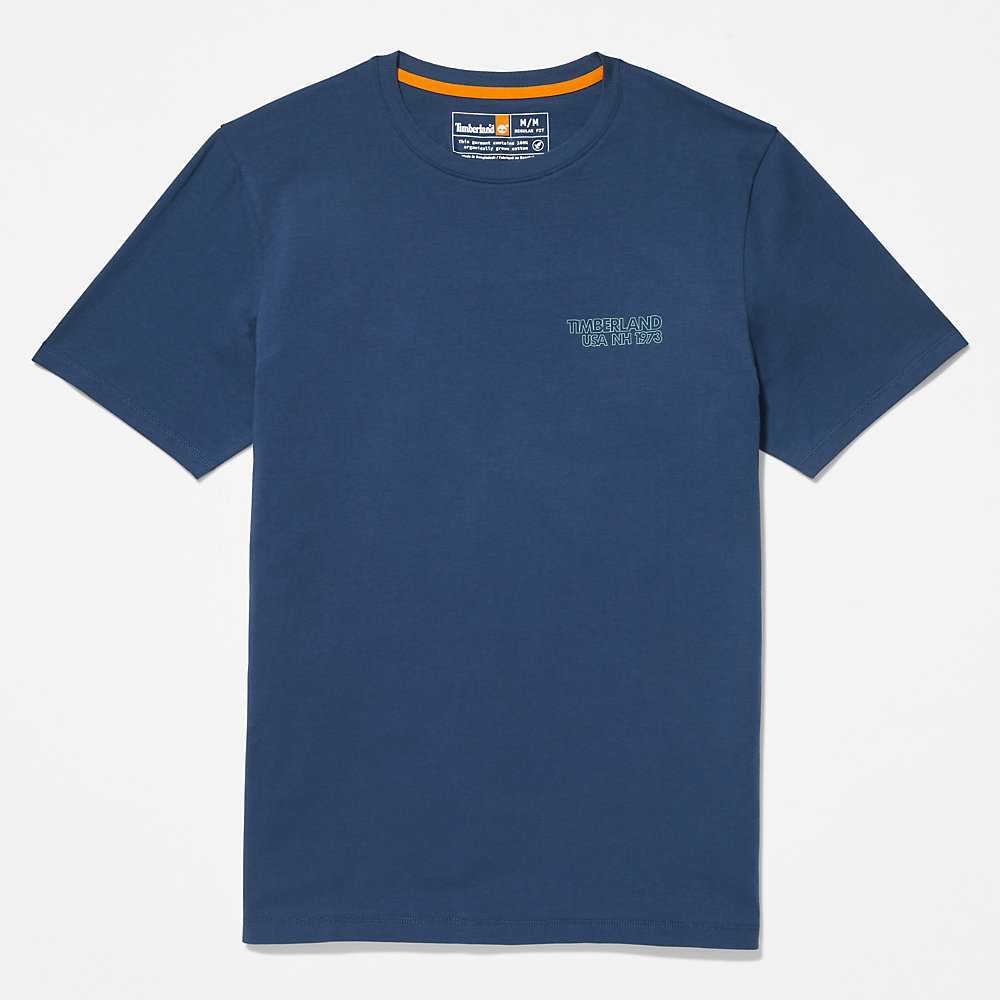 Dark Blue Men's Timberland Outdoor Heritage T Shirts | Israel-8702451