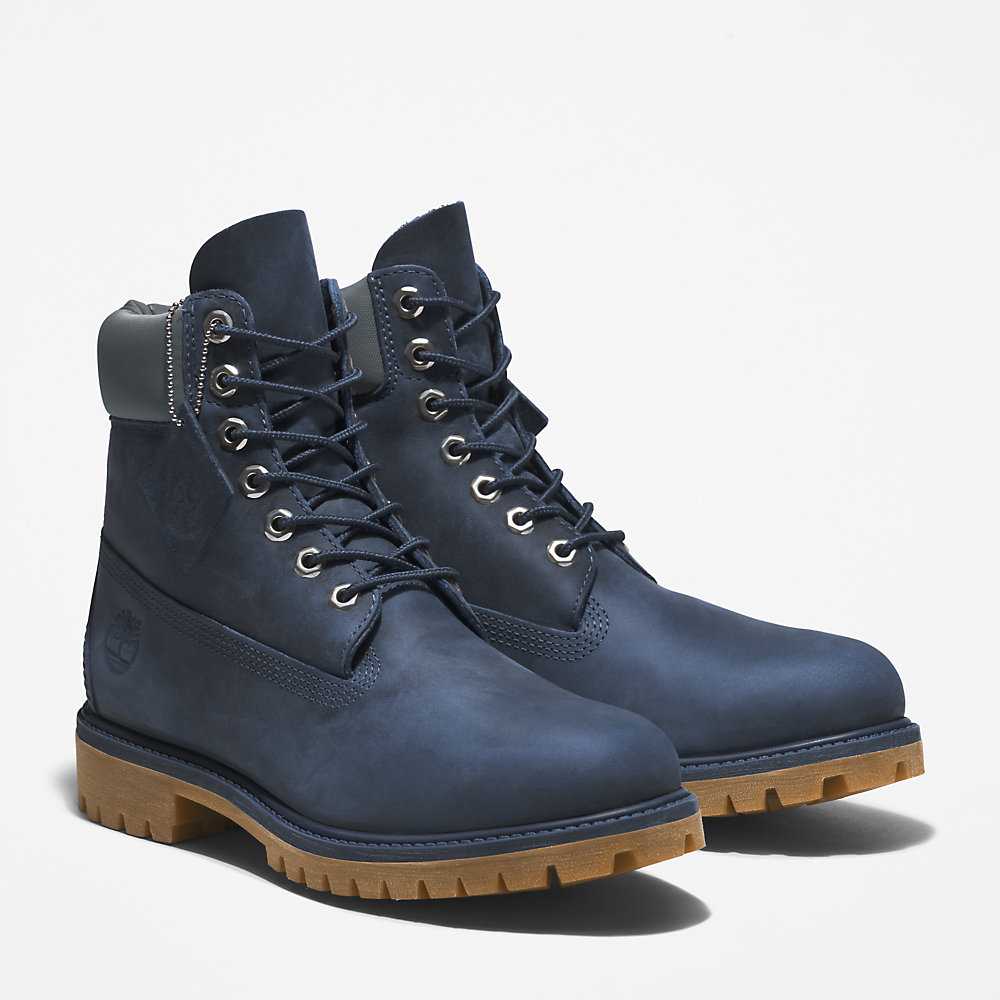 Dark Blue Men's Timberland Premium® 6 Inch Waterproof Boots | Israel-6980275