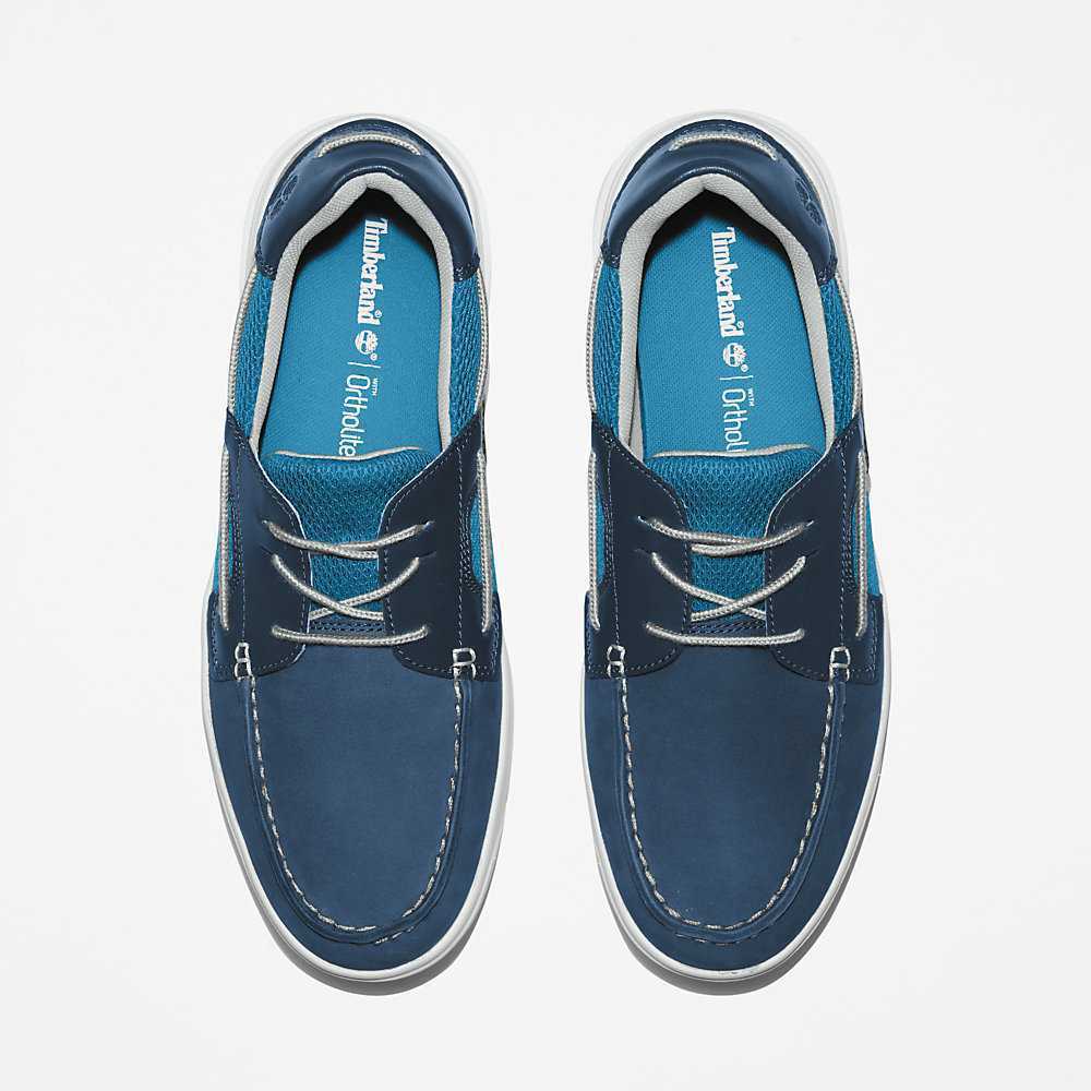 Dark Blue Men's Timberland Seneca Bay Boat Shoes | Israel-8274053