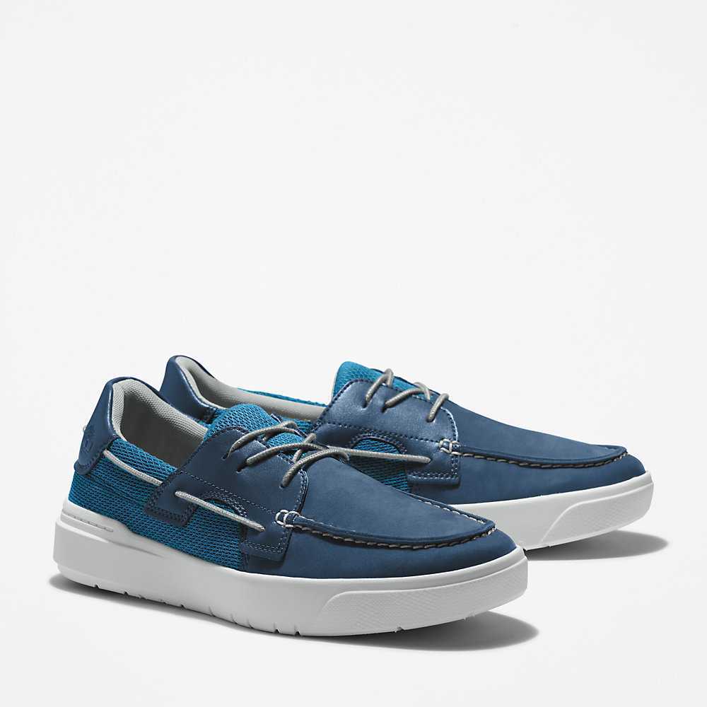 Dark Blue Men's Timberland Seneca Bay Boat Shoes | Israel-8274053