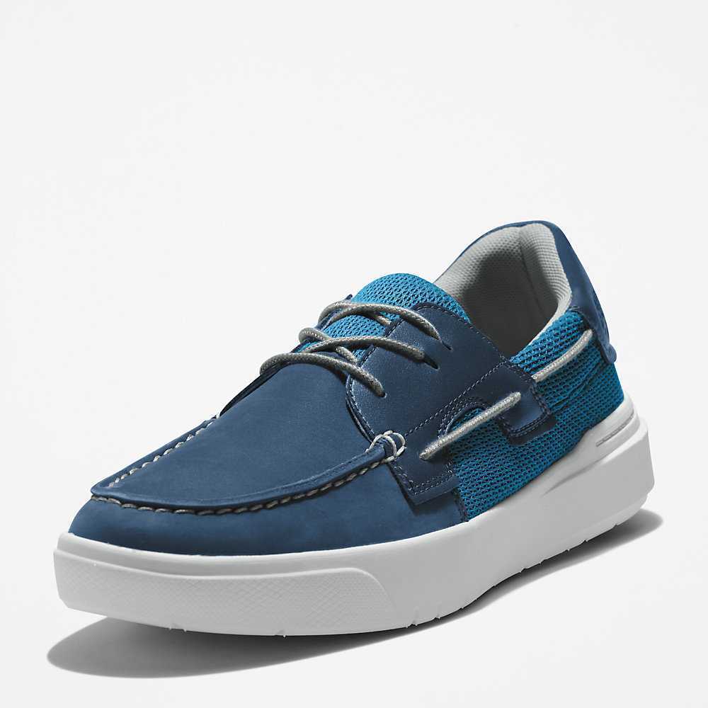 Dark Blue Men's Timberland Seneca Bay Boat Shoes | Israel-8274053