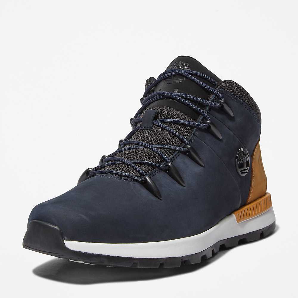 Dark Blue Men's Timberland Sprint Trekker Hiking Boots | Israel-4815279