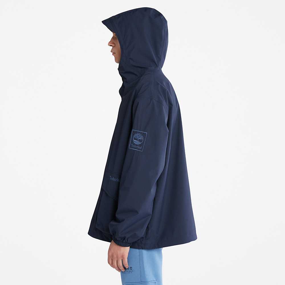 Dark Blue Men's Timberland Stow-and-Go Windbreaker | Israel-8302164