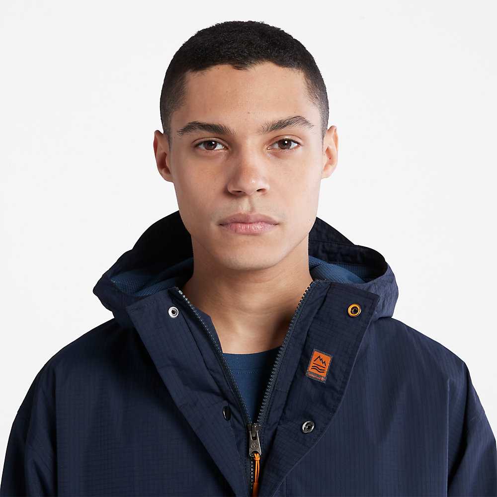 Dark Blue Men's Timberland Stow-and-Go Windbreaker | Israel-8302164