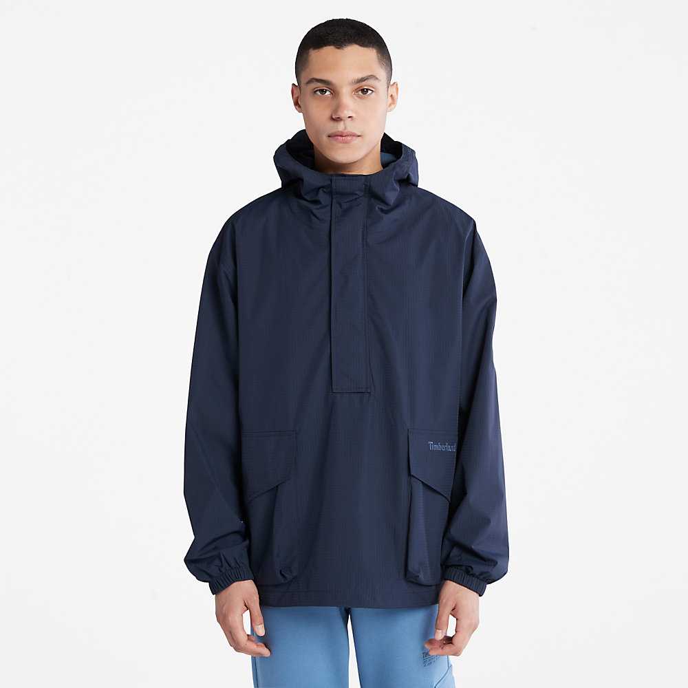 Dark Blue Men\'s Timberland Stow-and-Go Windbreaker | Israel-8302164