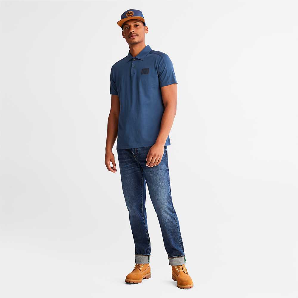 Dark Blue Men's Timberland TimberFresh™ Supima® Polo Shirts | Israel-3619584