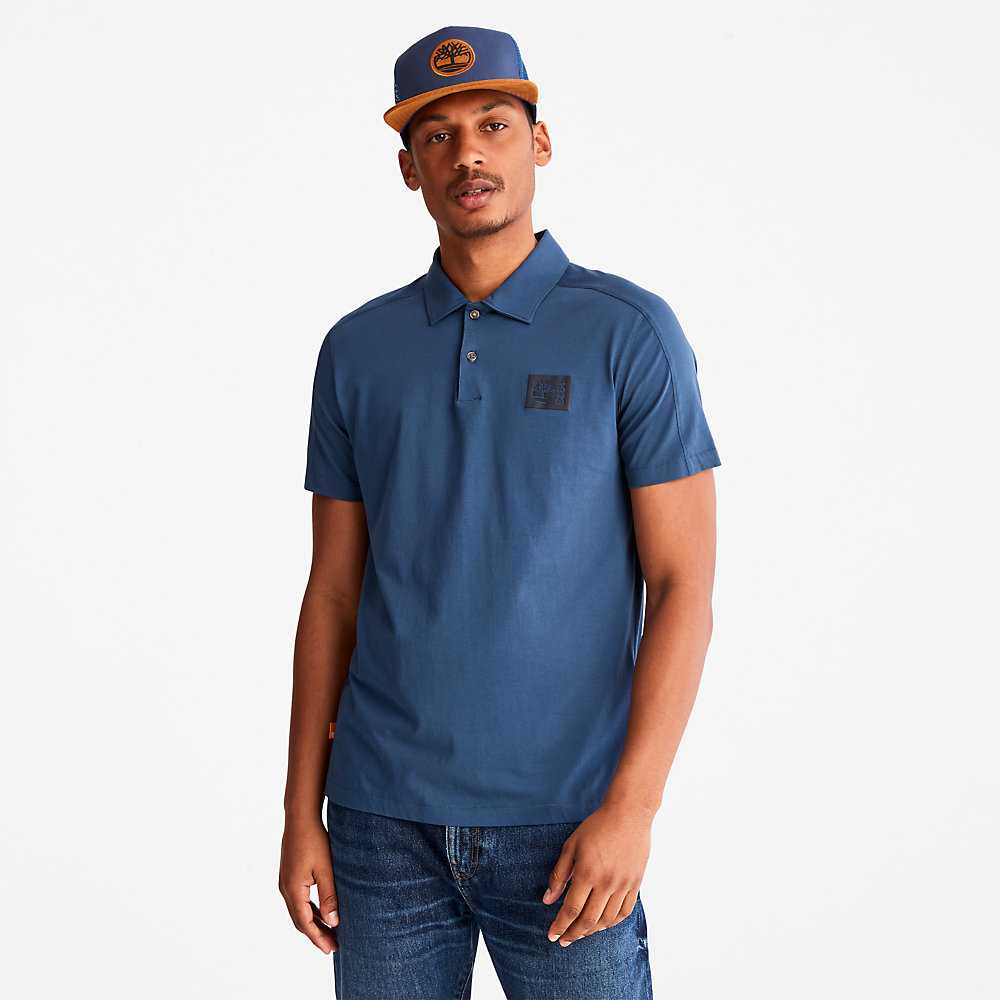 Dark Blue Men\'s Timberland TimberFresh™ Supima® Polo Shirts | Israel-3619584