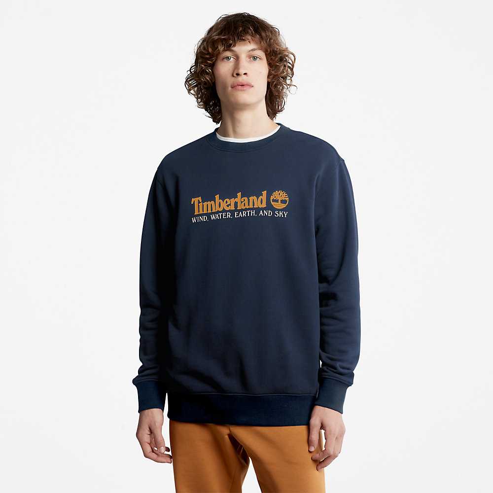 Dark Blue Men\'s Timberland Wind Water Earth And Sky Sweatshirt | Israel-0715843