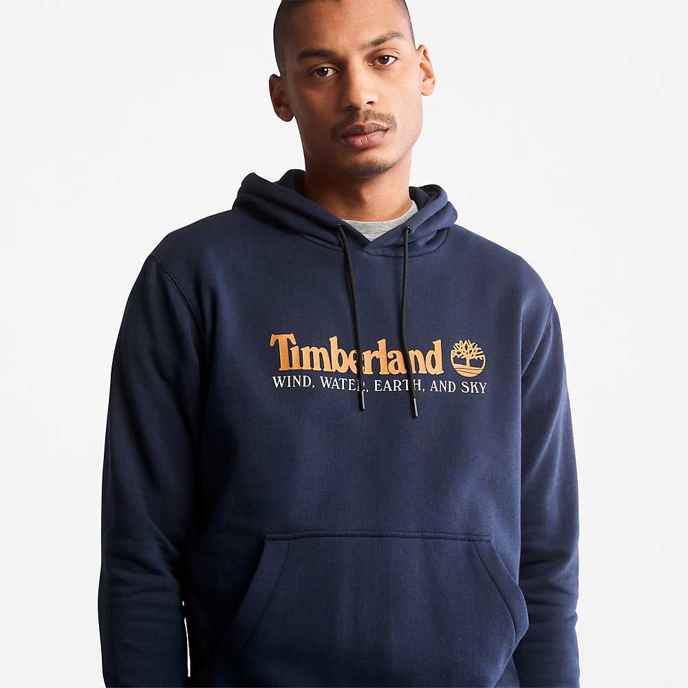 Dark Blue Men's Timberland Wind Water Earth And Sky Hoodie | Israel-1384092