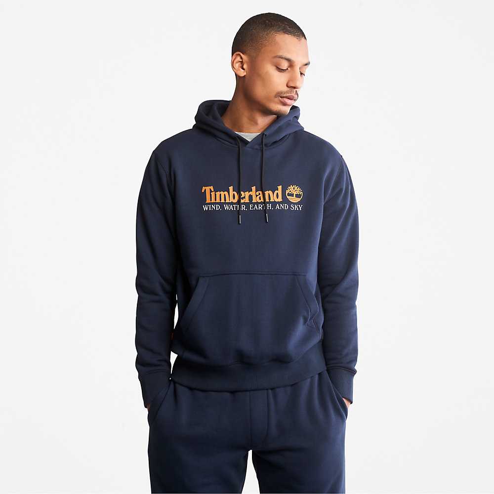 Dark Blue Men\'s Timberland Wind Water Earth And Sky Hoodie | Israel-1384092