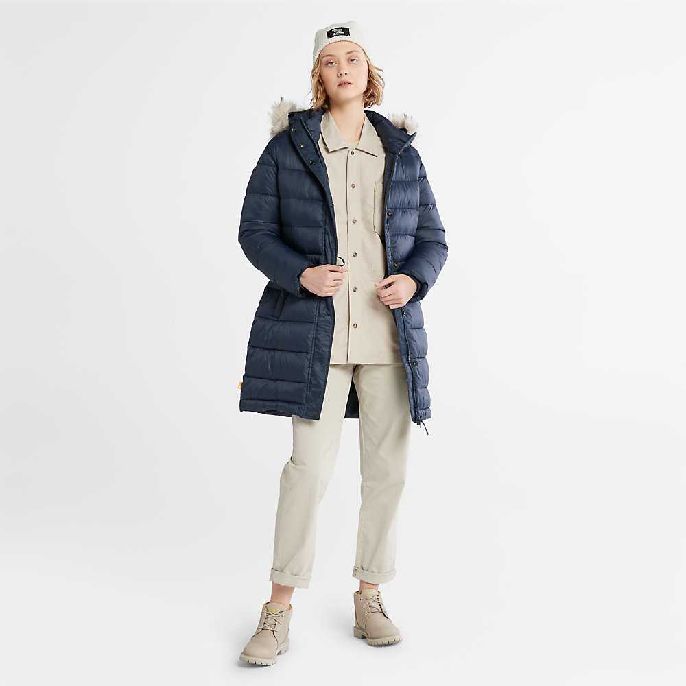 Dark Blue Women's Timberland Down-Free Parka Jackets | Israel-9270536