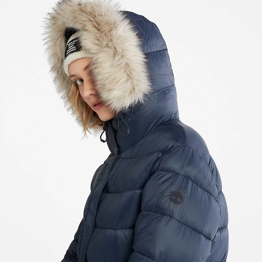 Dark Blue Women's Timberland Down-Free Parka Jackets | Israel-9270536