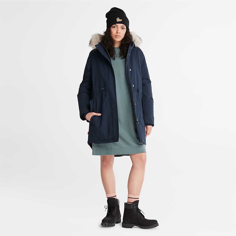 Dark Blue Women's Timberland Mt. Kelsey Parka Jackets | Israel-4198506