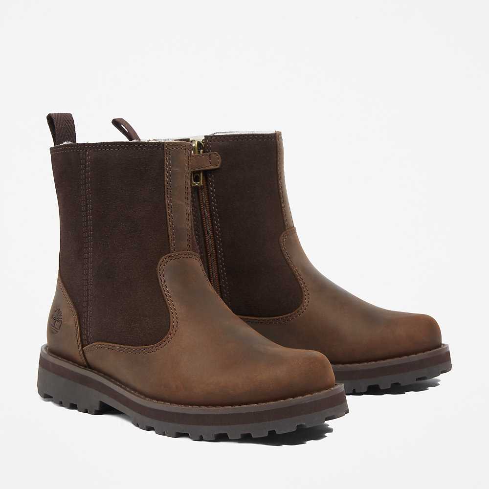 Dark Brown Kids' Timberland Courma Waterproof Boots | Israel-4219532