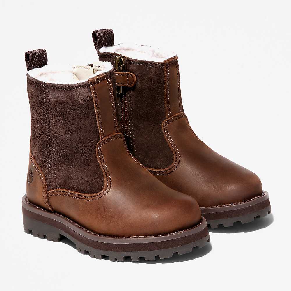 Dark Brown Kids' Timberland Courma Waterproof Boots | Israel-4219537