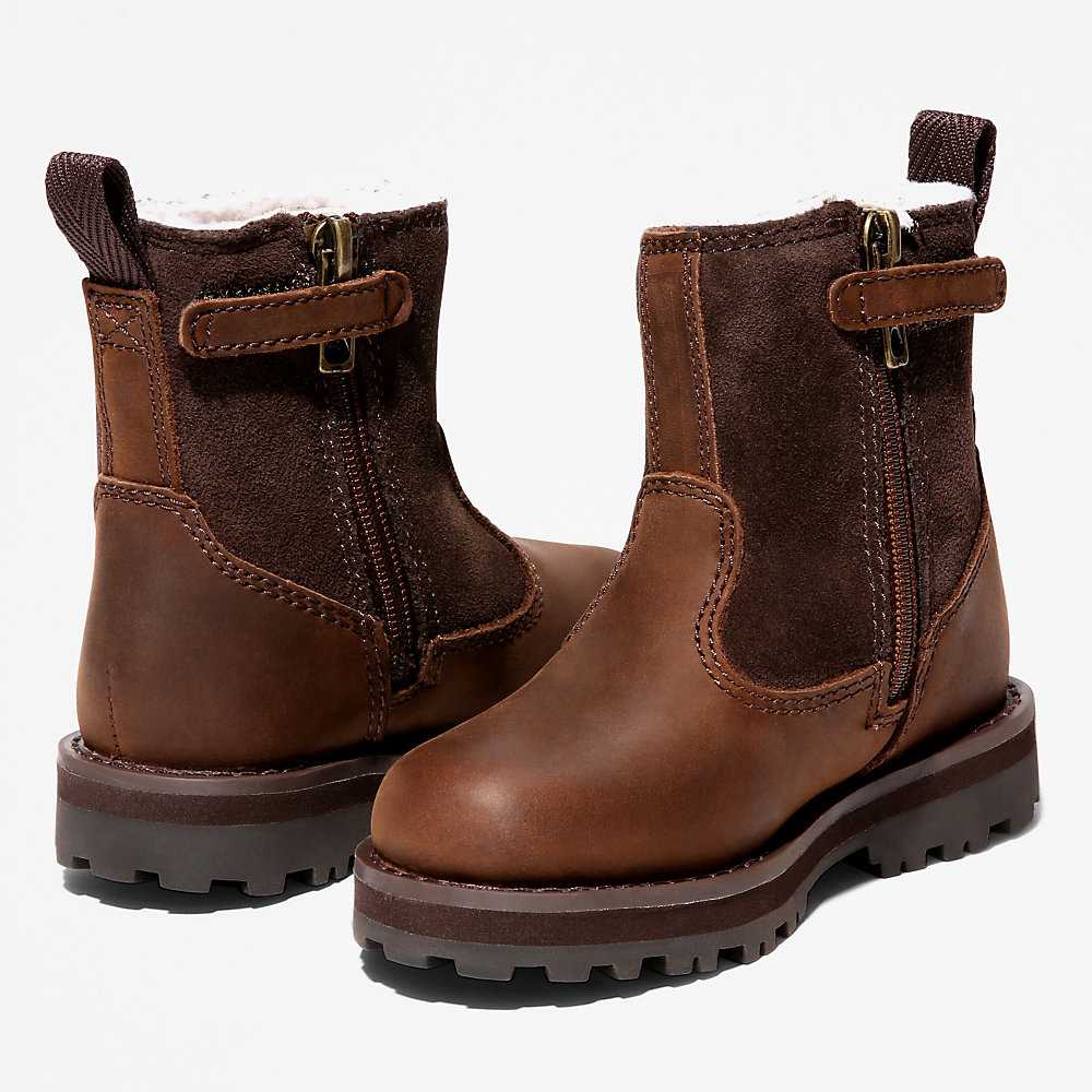 Dark Brown Kids' Timberland Courma Waterproof Boots | Israel-4219537