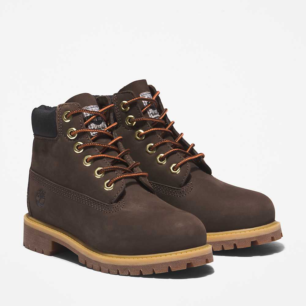 Dark Brown Kids' Timberland Premium® 6 Inch Waterproof Boots | Israel-4219588