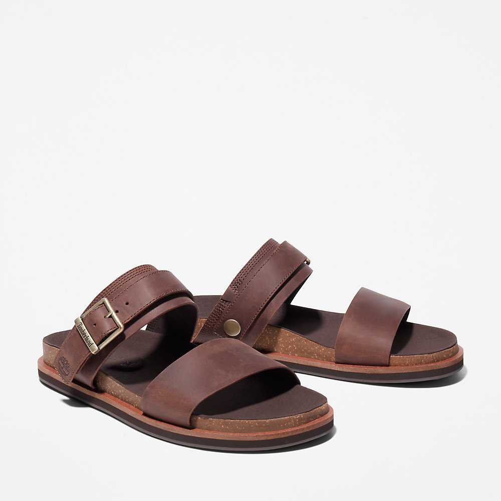 Dark Brown Men's Timberland Amalfi Vibes 2 Sandals | Israel-2598143