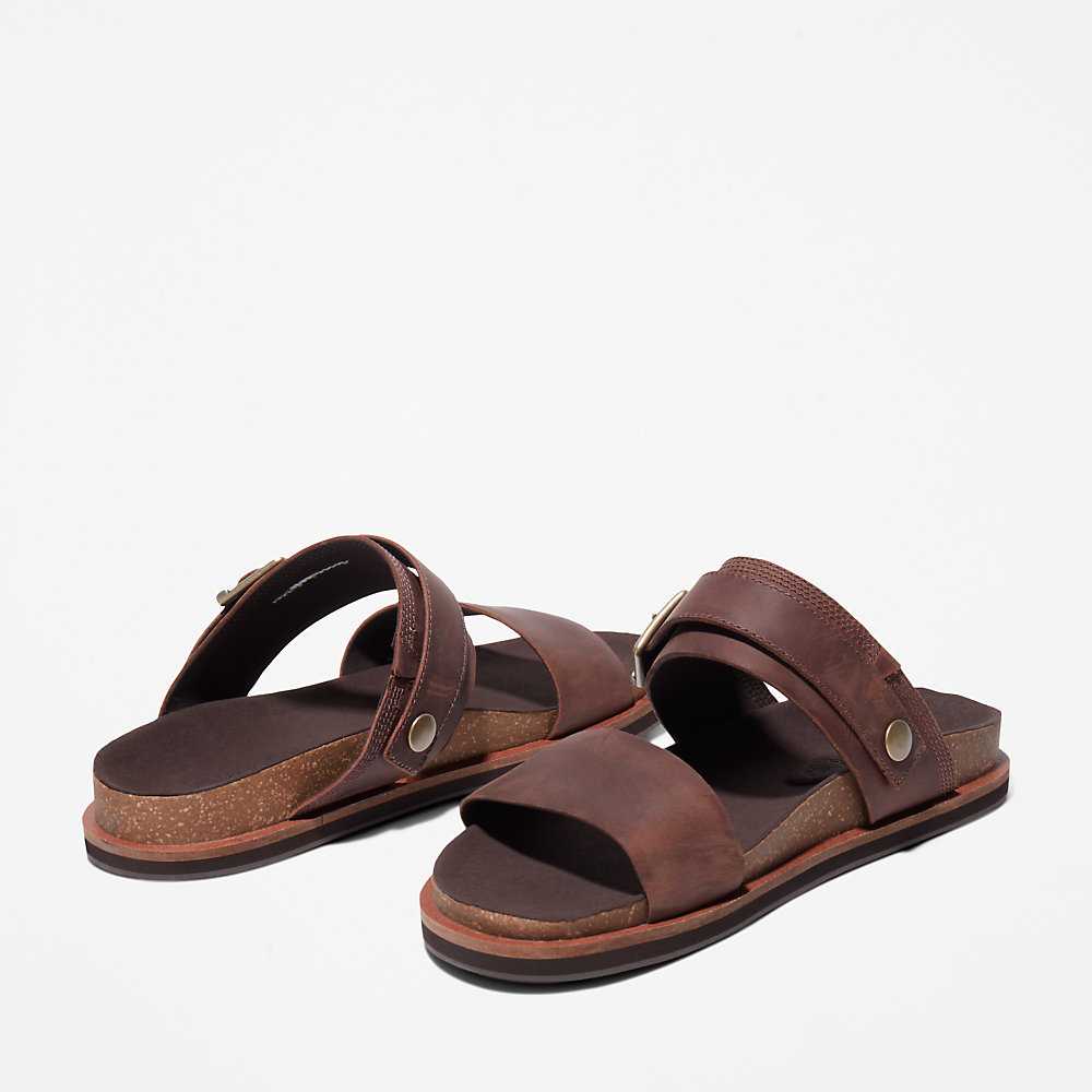 Dark Brown Men's Timberland Amalfi Vibes 2 Sandals | Israel-2598143