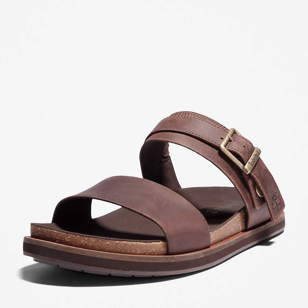 Dark Brown Men's Timberland Amalfi Vibes 2 Sandals | Israel-2598143