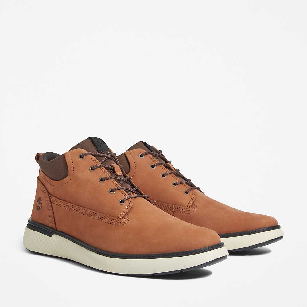 Dark Brown Men's Timberland Cross Mark Chukka Boots | Israel-4579628