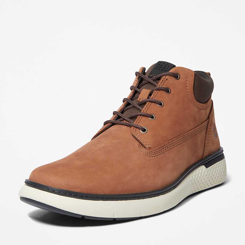 Dark Brown Men's Timberland Cross Mark Chukka Boots | Israel-4579628